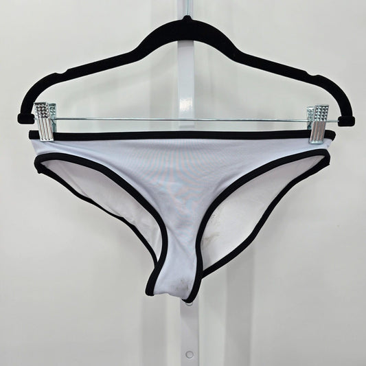 Victoria Secret Pink Active White Black Cheeky Bikini Bottoms Swim Size Medium