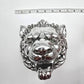 Silver Metallic Lion Head Wall Art Aluminum Mount Plaque Hanging Home Decor