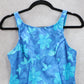 Blue Floral Swim Beach Boho Sports Bra Crop Summer Tank Tankini Top S Small