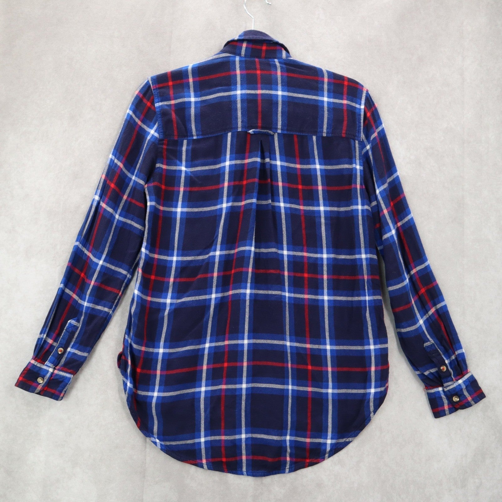 American Eagle Outfitters Boyfriend Fit Blue Flannel Plaid Lumberjack Rugged XS
