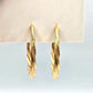 Gold Spiral Half Hoop Circle Boho Retro Fashion Jewelry Earrings Medium E14