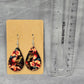 Black Teardrop Floral Hook Handmade Earrings #JB1E5
