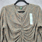 Wild Fable Brown Knit Crop Drawstring Split Long Sleeve Cozy Top NWT Extra Large