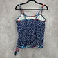 Blue Polka Dot Tank Top Padded Tankini Swimwear XL Extra Large
