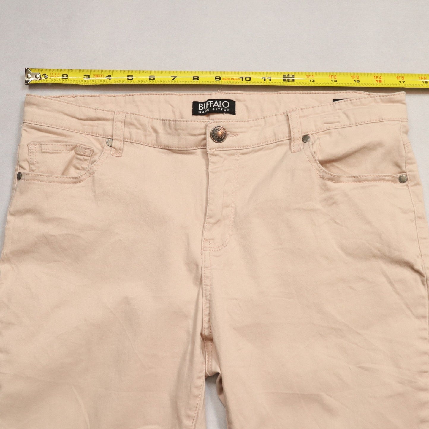 Buffalo David Bitton Pink Mid Rise Stretch Skinny Ankle Grazer Cotton Pant 12/32