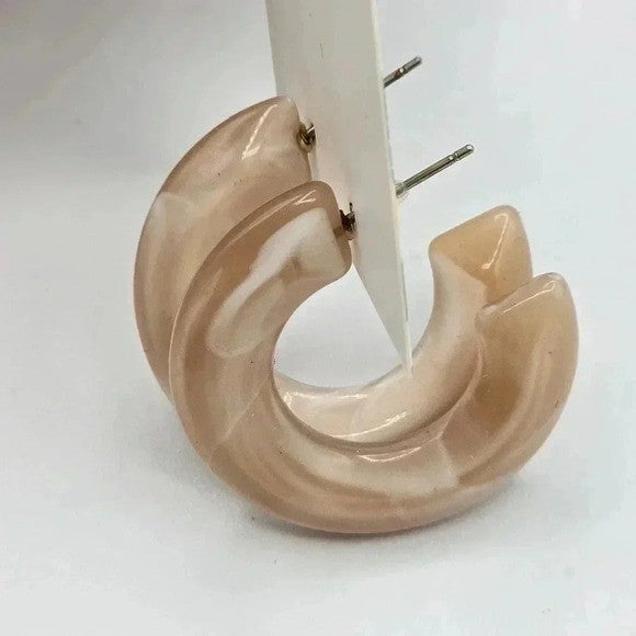 Brown Half Hoop Circle Boho Retro Fashion Jewelry Earrings E07