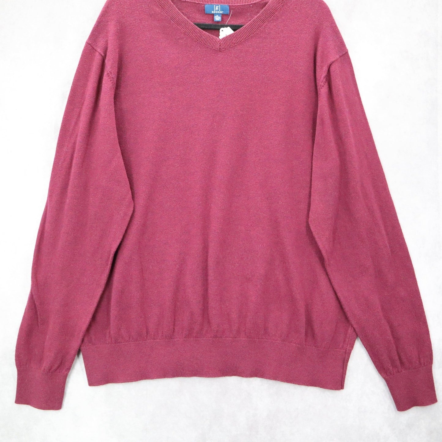 George Maroon Long Sleeve Pullover Crewneck  Sweater Preppy XL Extra Large