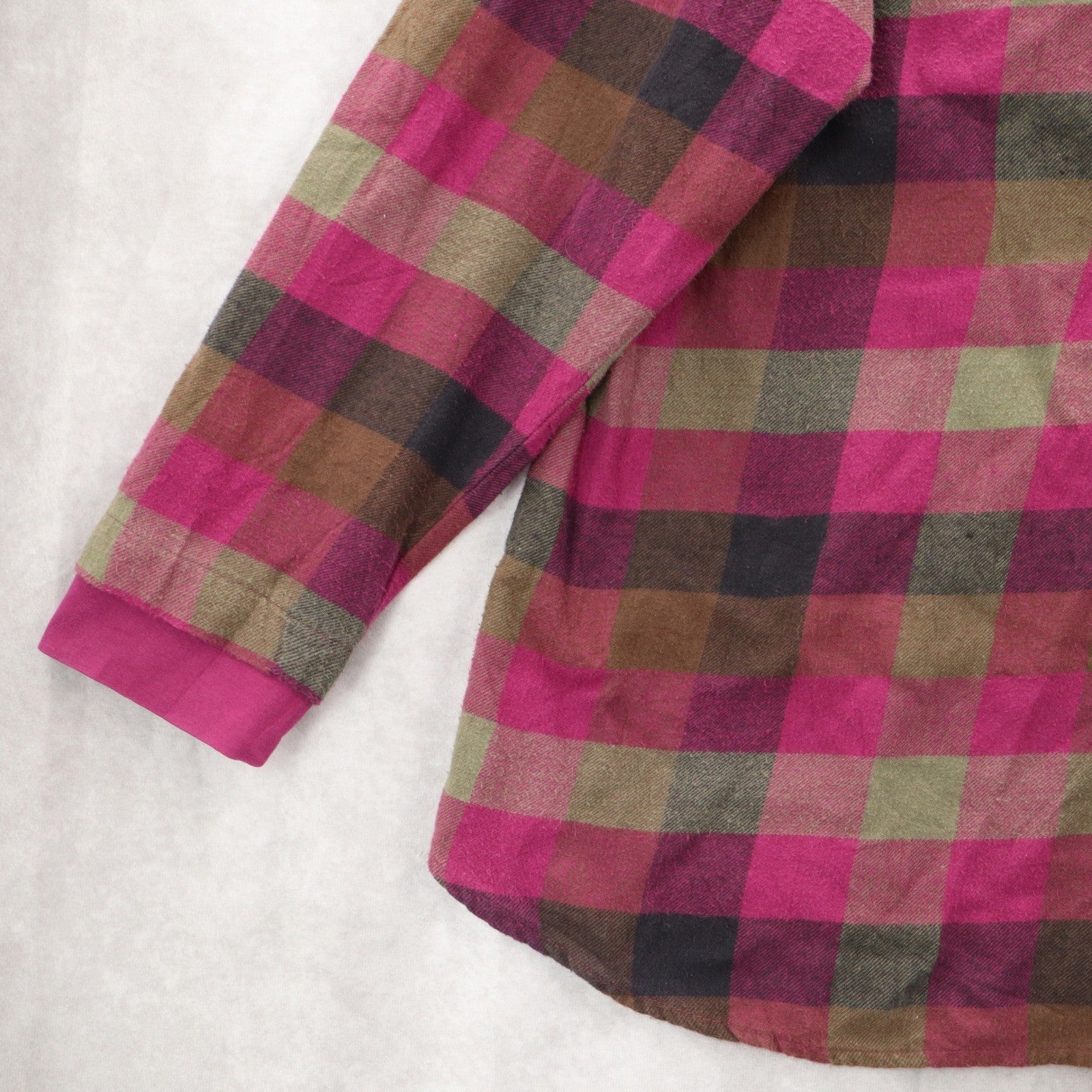Blair Purple Flannel Plaid Floral Embroidered Western Boho Cotton Indie Large