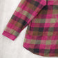 Blair Purple Flannel Plaid Floral Embroidered Western Boho Cotton Indie Large