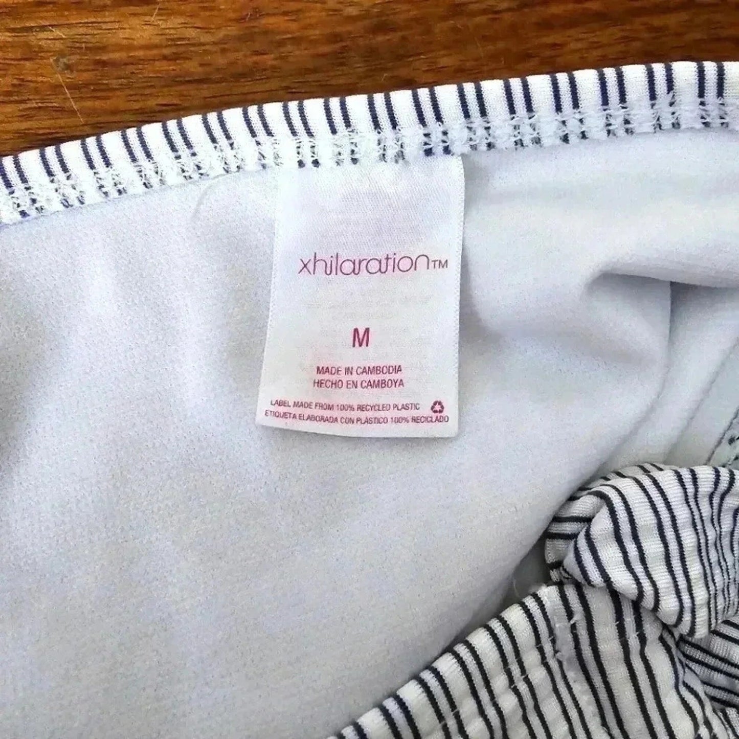 Xhilaration Blue Stripes Bikini Bottoms Swimwear Swimsuit Size Medium