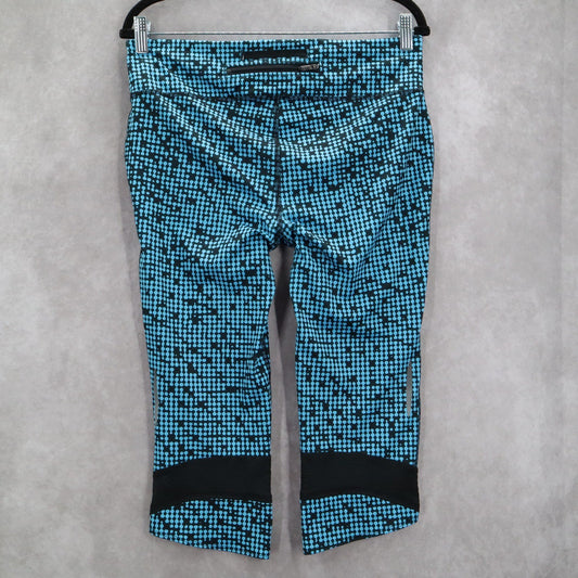 Under Armour Blue Black Dot Cropped Activewear Yoga Leggings Active Sports Large