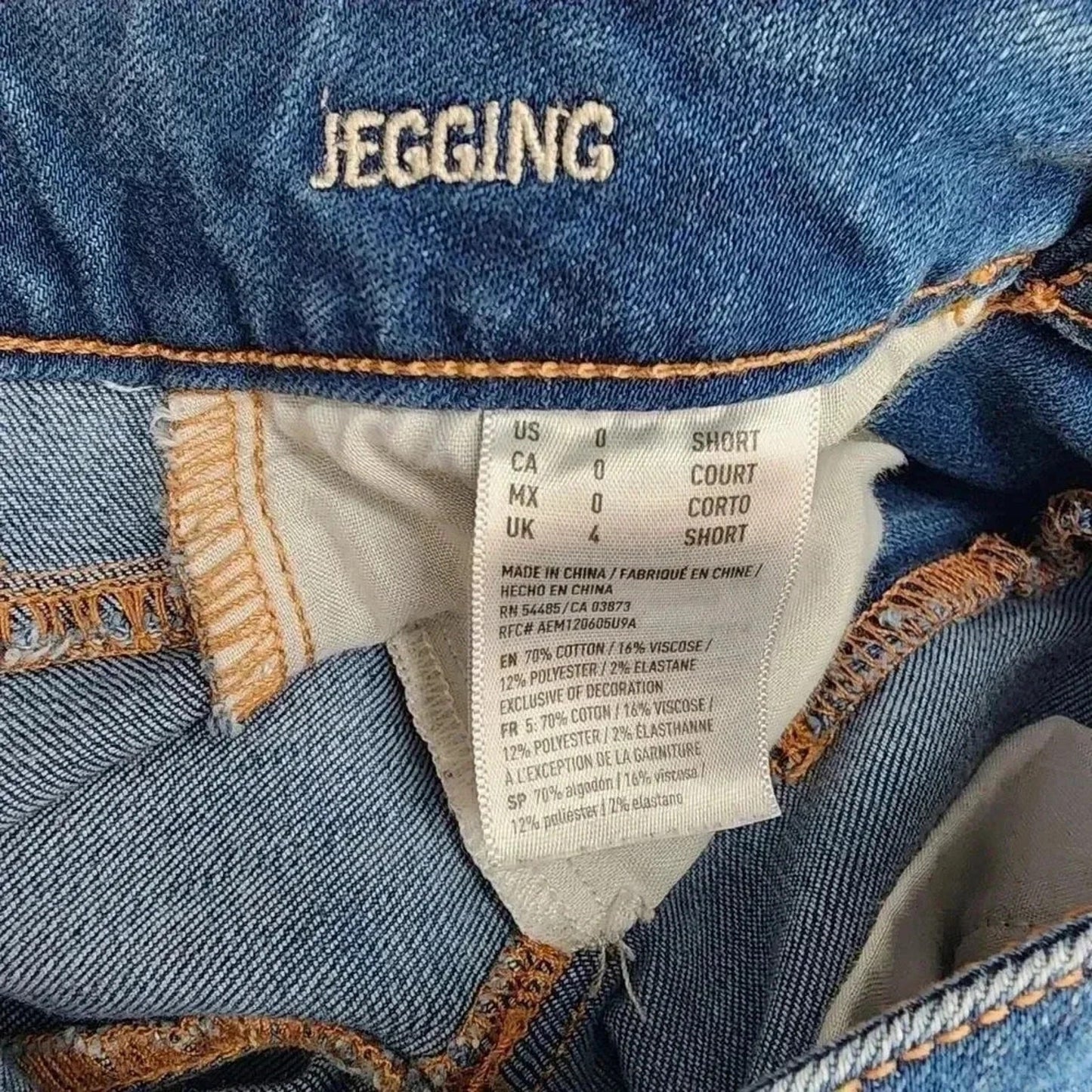 American Eagle Outfitters Super Stretch Blue Jeans Girls Junior Jegging 0 Short