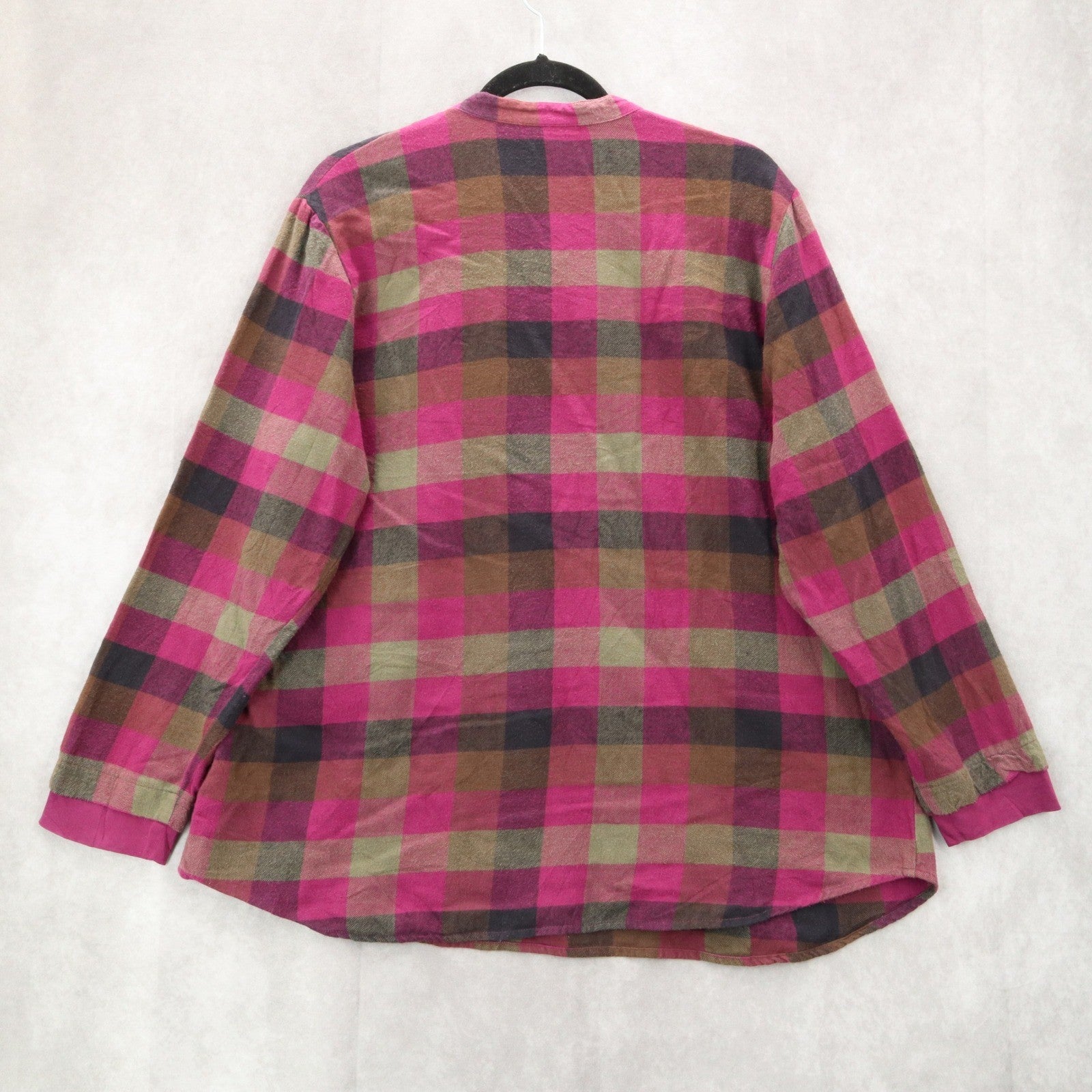 Blair Purple Flannel Plaid Floral Embroidered Western Boho Cotton Indie Large