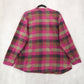Blair Purple Flannel Plaid Floral Embroidered Western Boho Cotton Indie Large