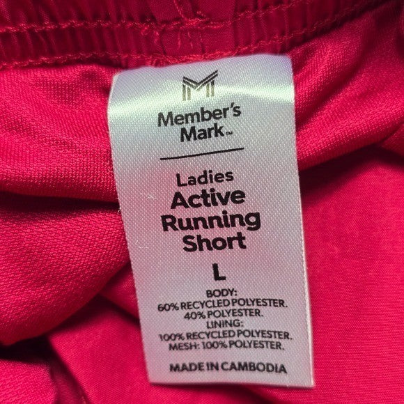Members Mark Pink Pull On Athletic Sports Active Running Shorts L Large