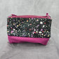 Tahari Purple Star Double Zipper Toiletries Snap Makeup Cosmetics Bag
