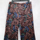 Joan Rivers Black Wide Leg Pull On Velvet Paisley Vintage Whimsy Pants Small