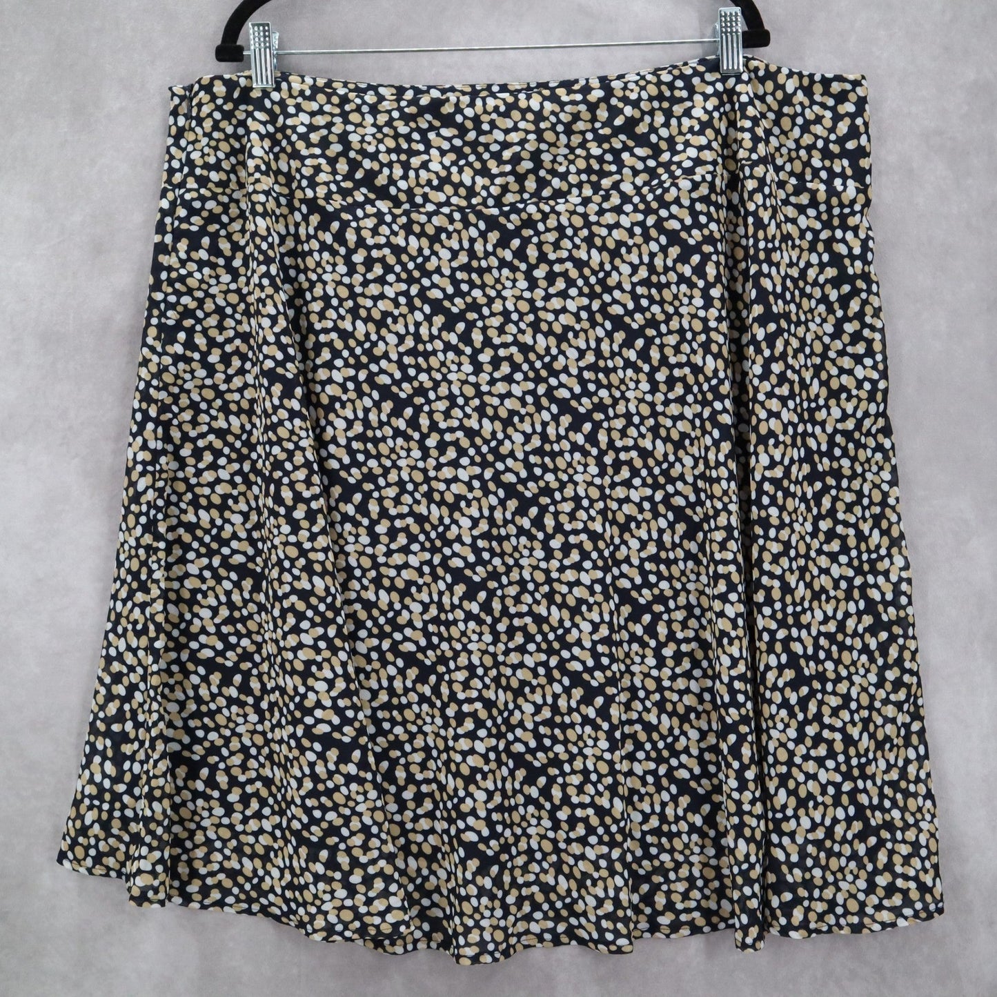 Courtenay Black Dot Flare Fun Flirty Skater Knee Length Skirt Plus 22W