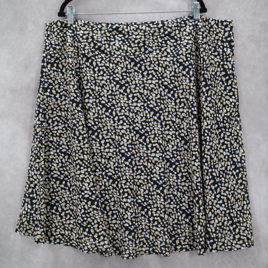 Courtenay Black Dot Flare Fun Flirty Skater Knee Length Skirt Plus 22W