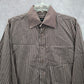 Artisti Italiani Brown Stripe Mens Cotton Button Down Long Sleeve Shirt XXL 43