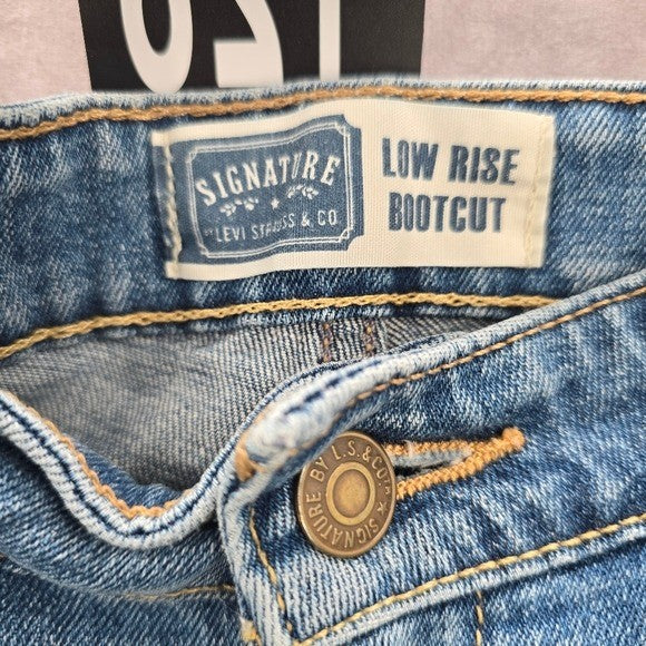 Levi's Strauss Blue Low Rise Bootcut Flare Blue Denim Pants Jeans Short 8