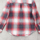Aeropostale Red Flannel Plaid Long Sleeve Button Up Western Boyfriend Fit Small