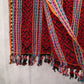 Red Tassel Geometric Rectangle Tribal Boho Shawl Wrap Scarf