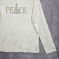 Croft & Barrow White Peace Christmas Tree Holiday Festive Top Medium