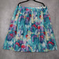 Floral Pleated Midi Skirt Watercolor Print A-Line Retro Cottagecore Chic Plus 16