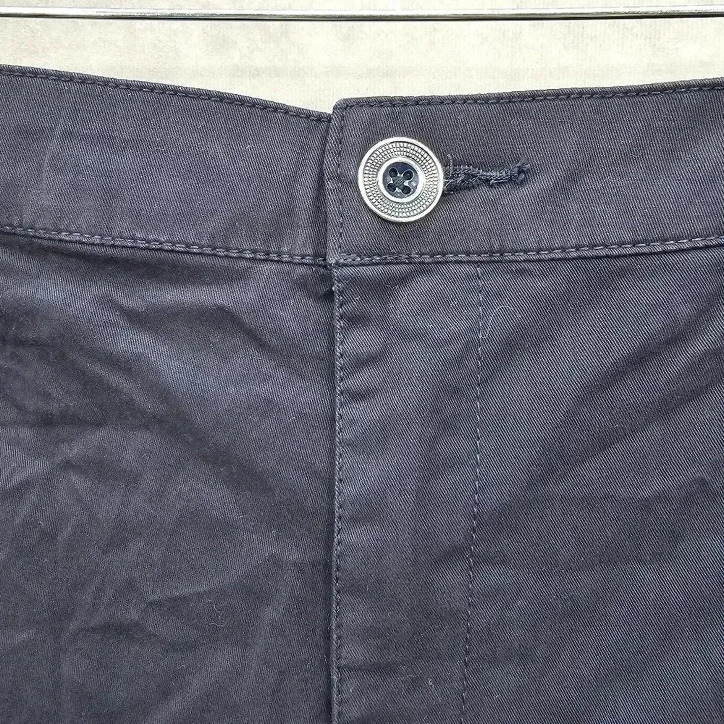 Lane Bryant Navy Blue Cotton Flat Womens Preppy Front Shorts Size 26 3X NWT
