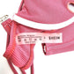 Shein Pink Ribbed Padded Underwire Adjustable Strap Bikini Top Swimwear