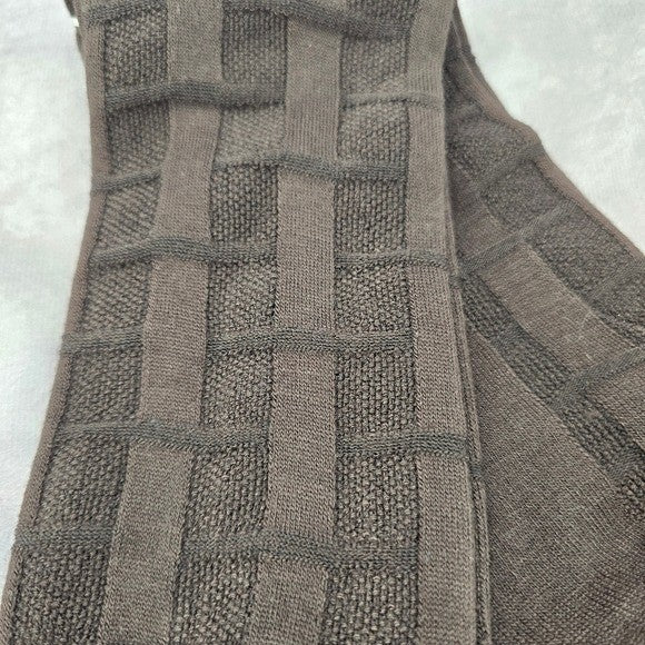 Haggar Brown Chocolate Weave Logo Print Mens Dress Socks Shoe Sise 6-12.5