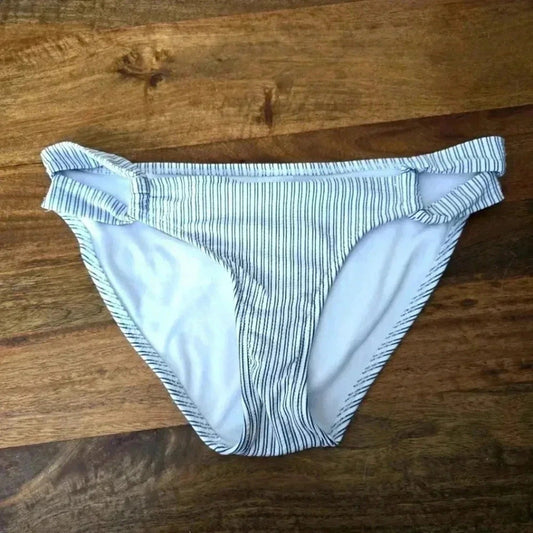 Xhilaration Blue Stripes Bikini Bottoms Swimwear Swimsuit Size Medium