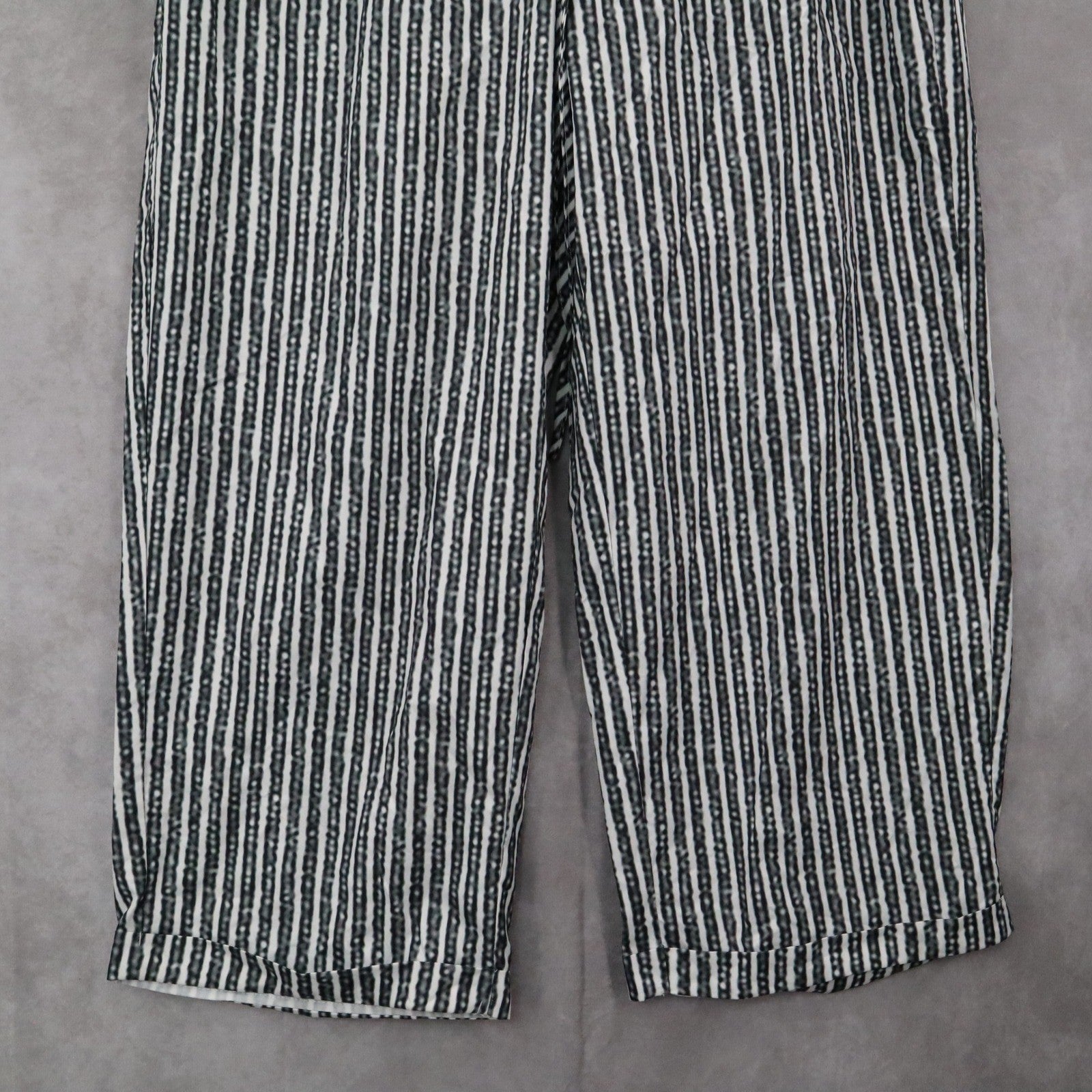 Gray Stripes Wide Leg Boho Preppy Straight Business Casual Trousers Pant Plus 1X