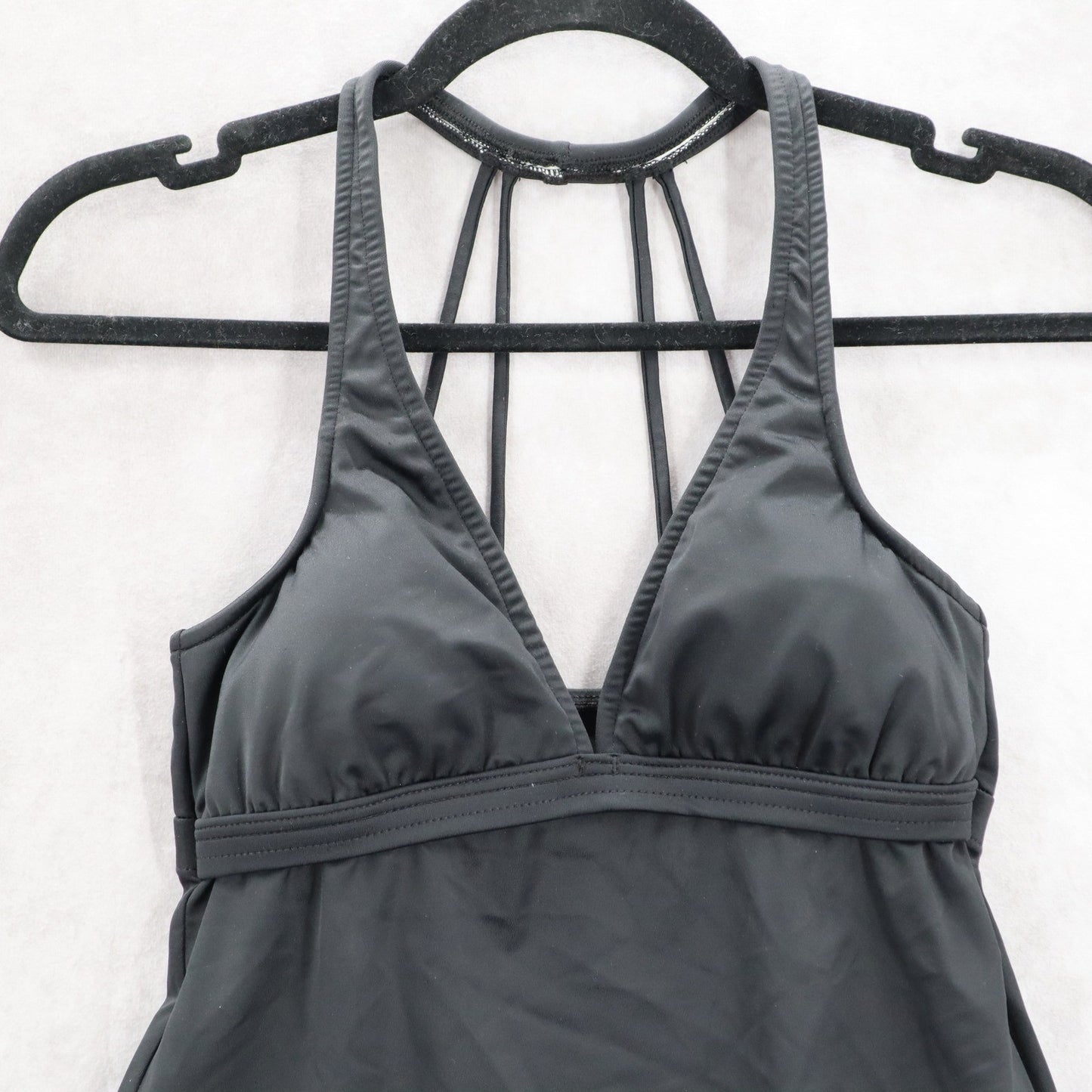 Venus Black Padded Halter Strap Swim Racerback Beach Tank Tankini Top S Small 6