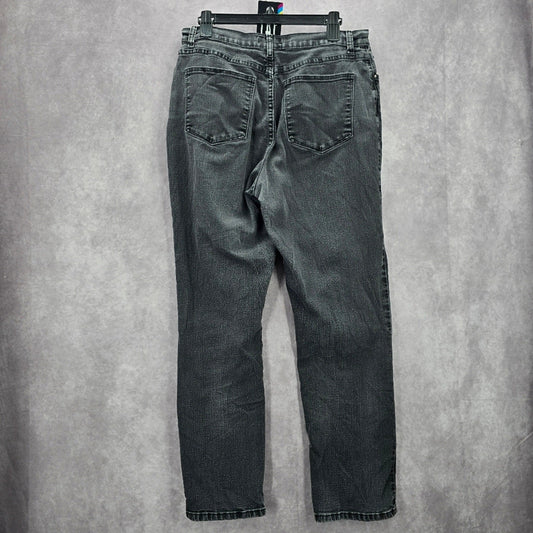 Lee Classic Fit Gray Black Denim Jeans Straight Leg Pants 14M Medium