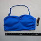No Boundaries Blue Ribbed Padded Bandeau Halter Swim Bra Beach Bikini Top Large