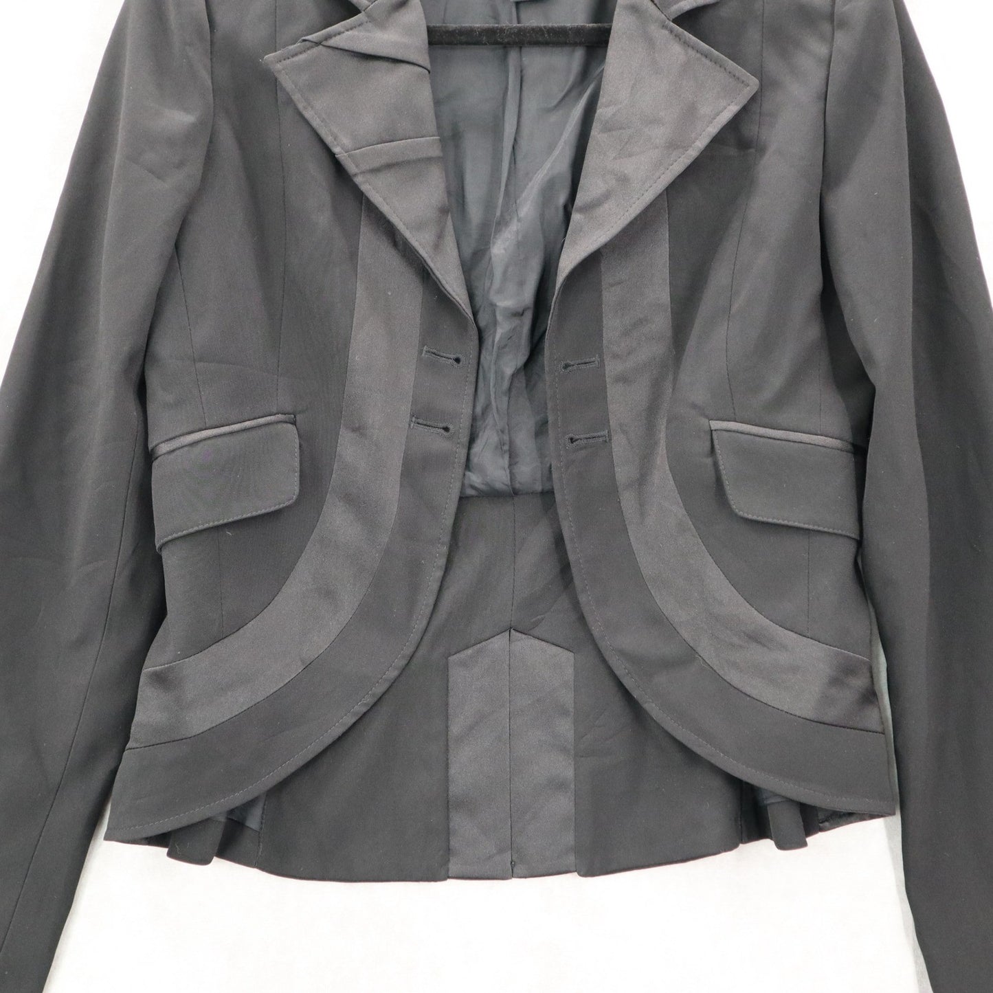 Arden B Black Tuxedo Peak Formal Cocktail Wedding Coat Jacket Blazer Medium