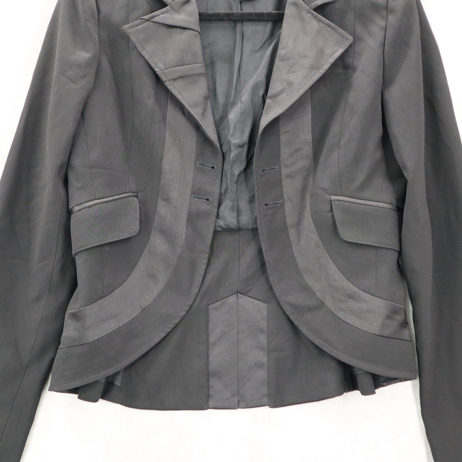 Arden B Black Tuxedo Peak Formal Cocktail Wedding Coat Jacket Blazer Medium