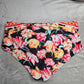 Shein Black Floral High Waist Belt Buckle Swimsuit Swimwear Bikini Bottom 2XL