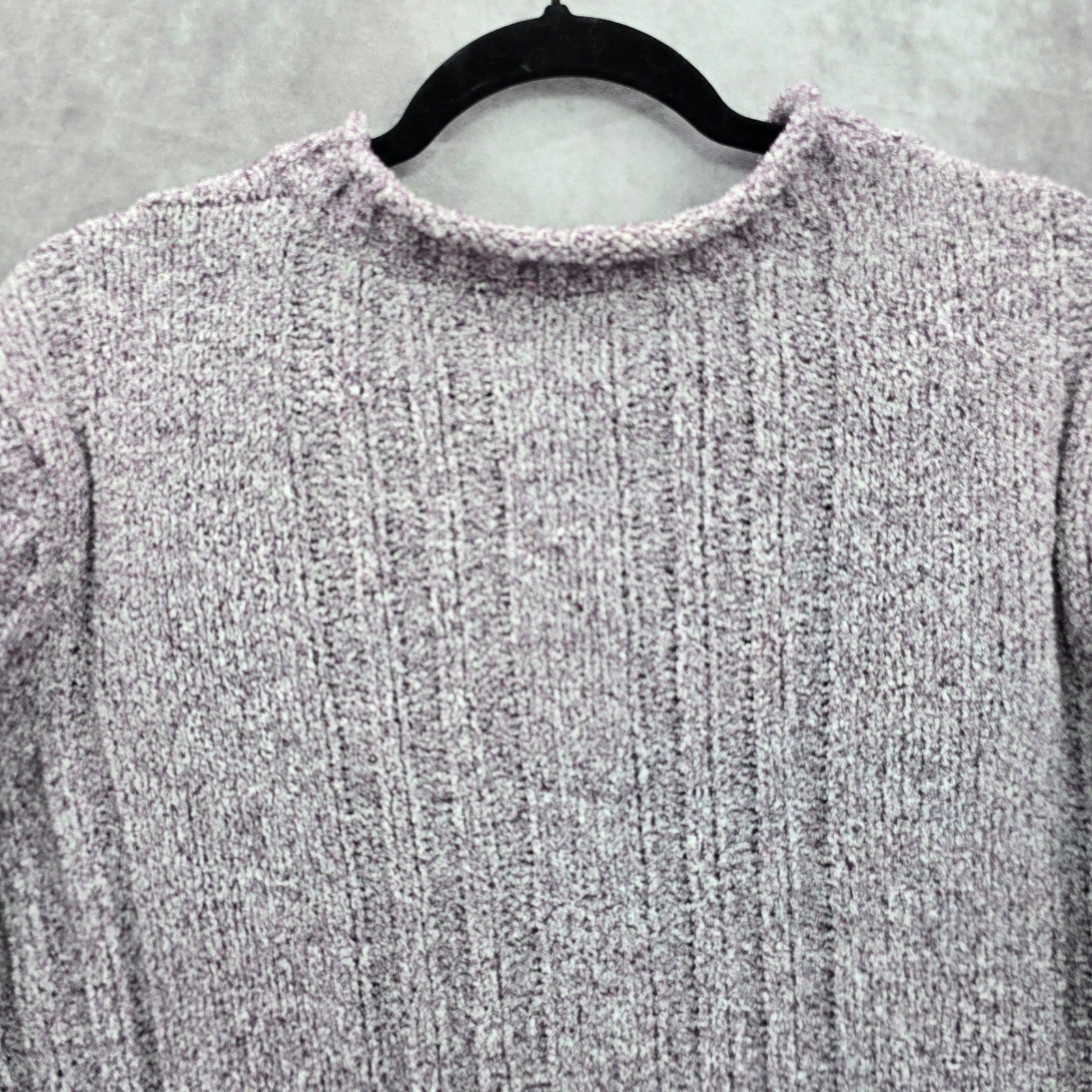 Erika Purple Chunky Oversized Ribbed Pullover Soft Y2K Chenille Sweater Plus 2X