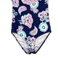 Old Navy Blue Floral Ruffle One Piece Bathing Suit Swimsuits Swimwear Size 13/14