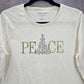 Croft & Barrow White Peace Christmas Tree Holiday Festive Top Medium