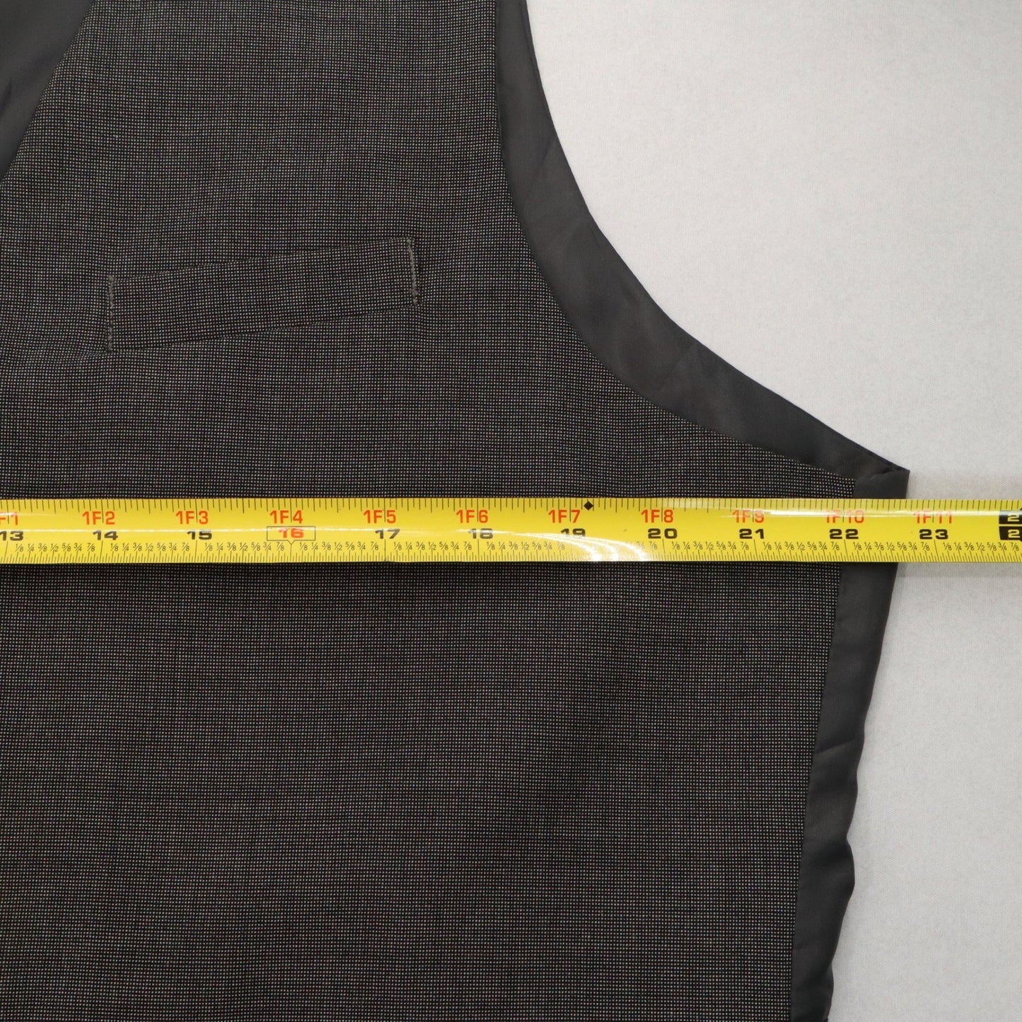 Gray Plaid 5 Button Point Bottom Waistcoat Formal Tuxedo Suit Vest 44S XL