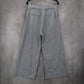 H&M Blue Stripe Wide Leg Boho Pull On Pleated Straight Preppy Trousers Pant 8