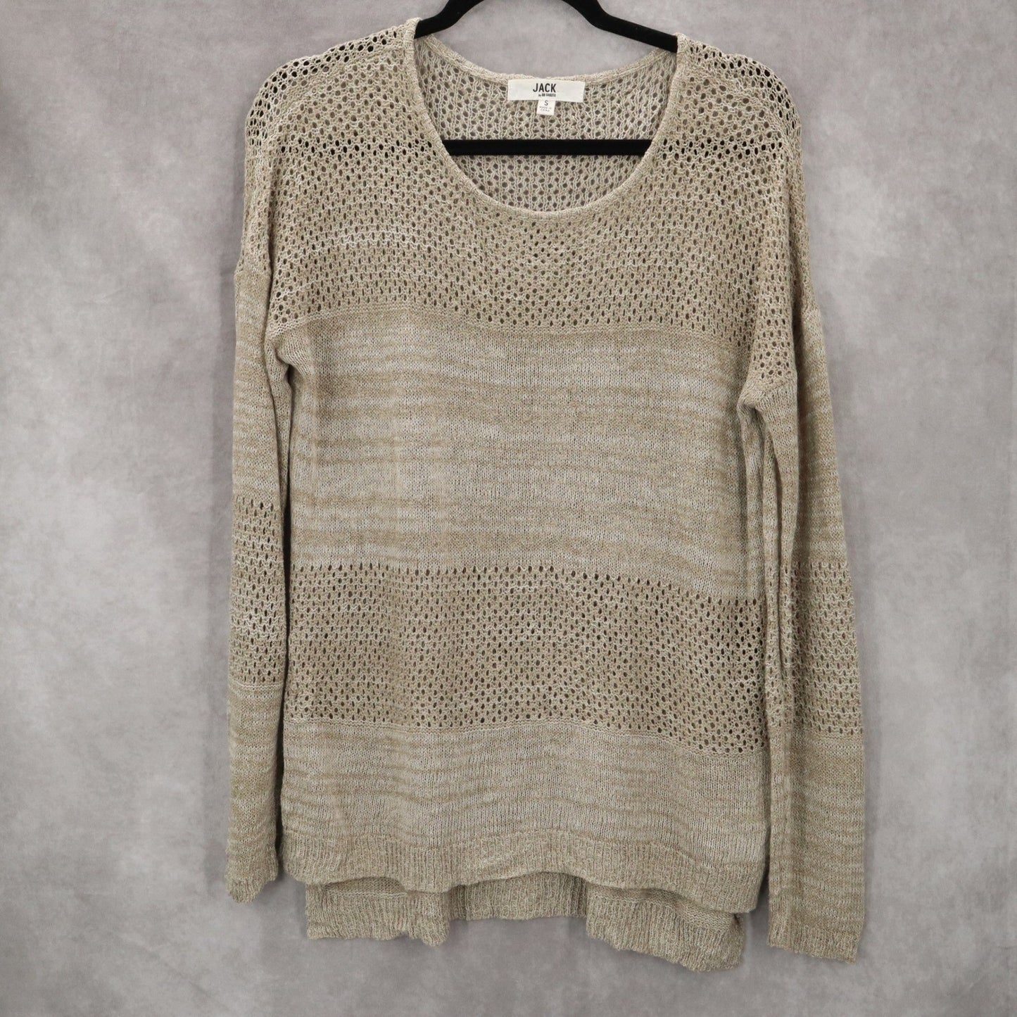 Jack By BB Dakota Tan Linen Cotton Pullover Knit Preppy Sweater Small