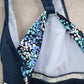 Champion Blue Dot Racerback Padded Halter Fade Resistant Tankini Top L Large