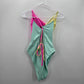 Xhilaration Pink Yellow Blue One Piece Cutout Bathing Suit Swimwear Large