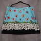 George Blue Floral Mini Short Flare Lace Trim Preppy Zip Button Skirt Plus 24W