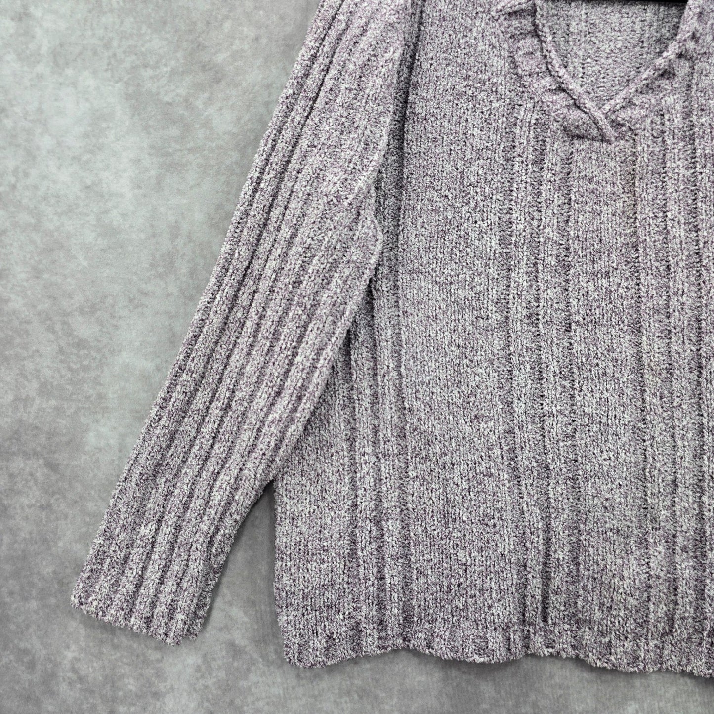 Erika Purple Chunky Oversized Ribbed Pullover Soft Y2K Chenille Sweater Plus 2X